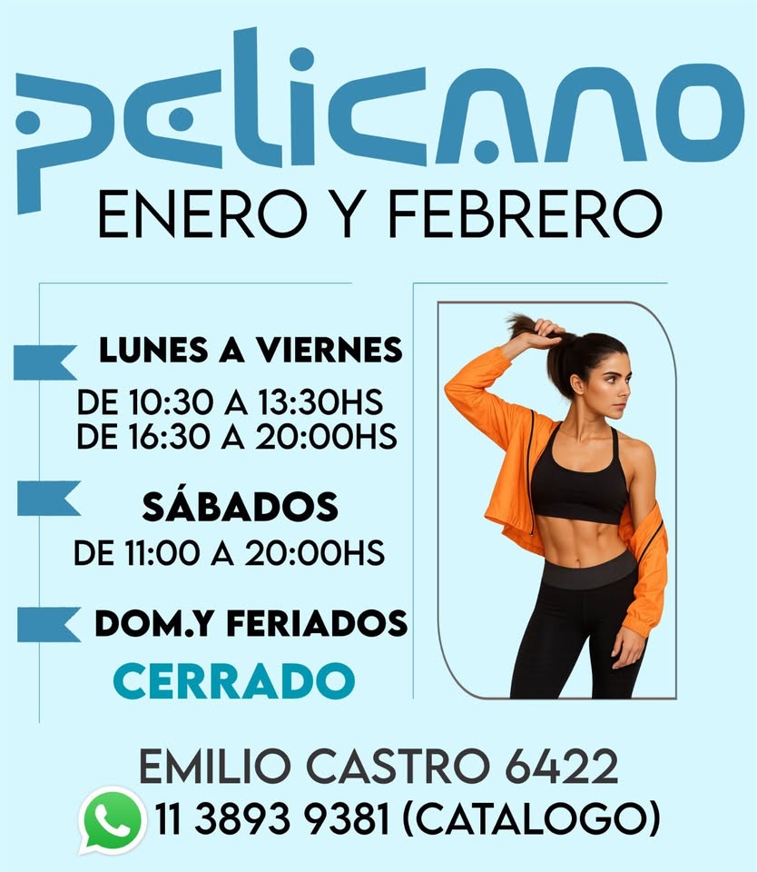 Gráfica de Pelicano con horarios del local